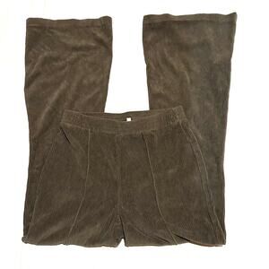 Aerie Green Corduroy Look Pull-On Flare Leg Bell Bottom Pants Women's S Small